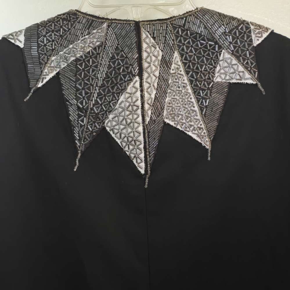 Gossip Girl Serena Gryphon Black Trench Coat with beaded Accents XS/S - Picture 14 of 16